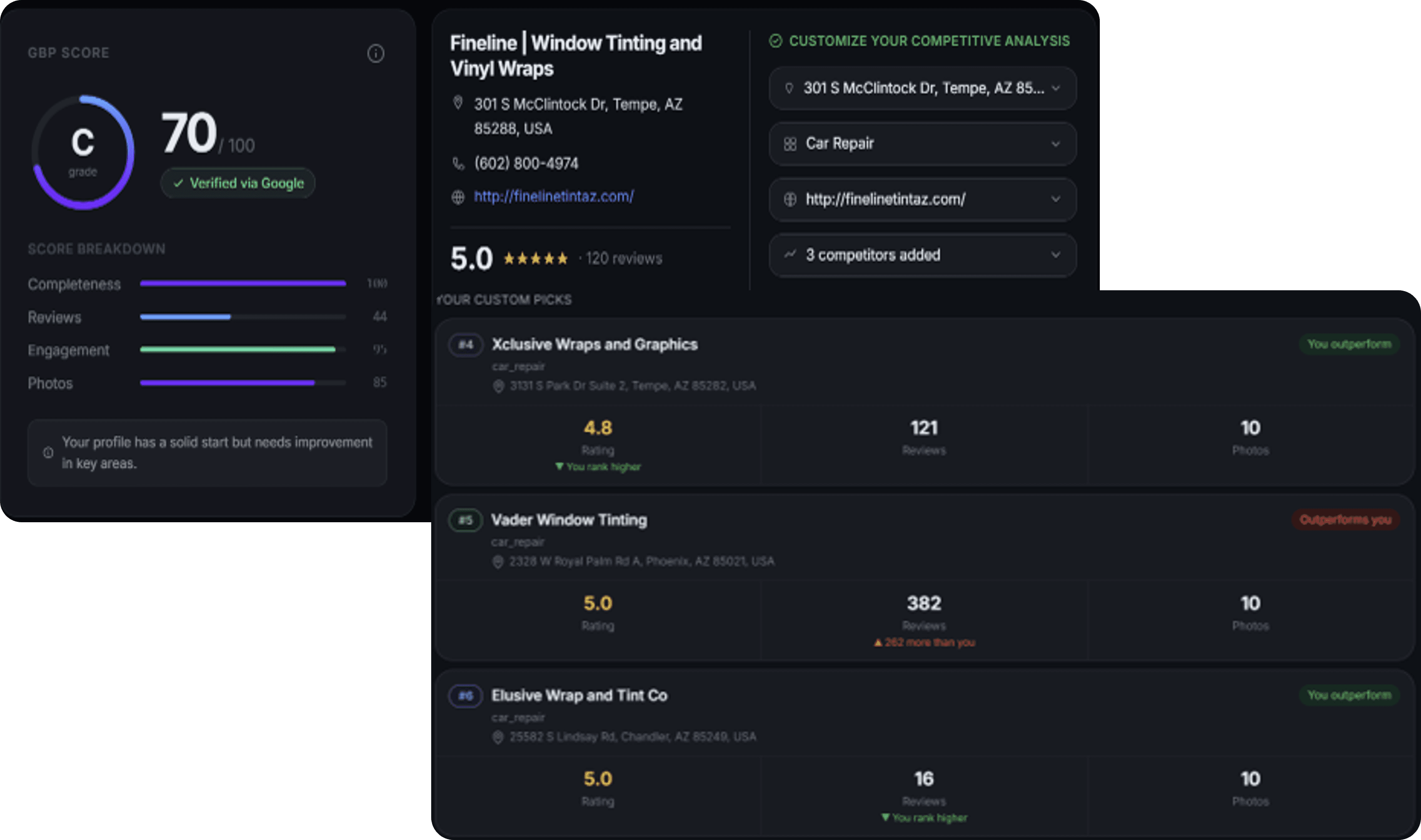 RankStream Google Business Profile scanner and analytics: profile health, local performance, and Maps visibility.